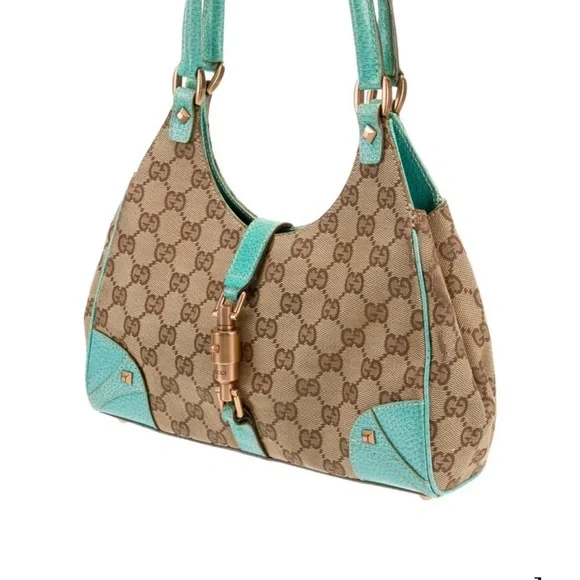 Gucci GG Jackie Brown and Blue Women's Hobo Bag - Picture 5 of 6